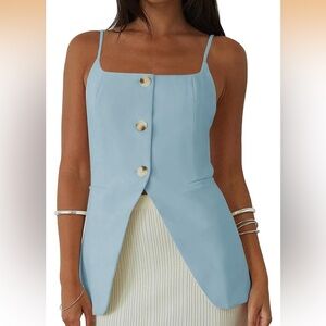 Spaghetti strap blazer vest